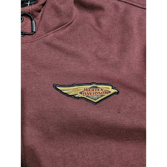 Harley Davidson Men's 120th Anniversary Riding Fleece - Rum Raisin & Black 2XL - Picture 6 of 16